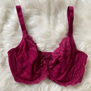 Chantelle Unlined Lace French Bra Pink 32F 32DDD